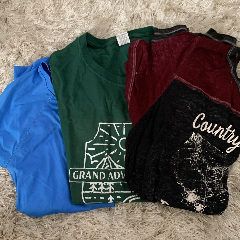 Women’s Size Large T-Shirts - Country Roads, Grand Adventure Guide, Danskin